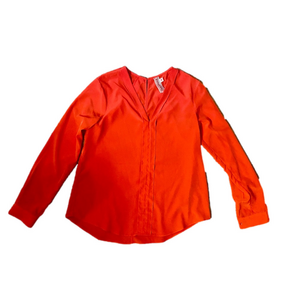 Yoana Baraschi Button Front Blouse Burnt Orange Size Medium